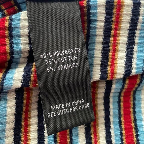 BCX Red White Blue Asymmetrical Hem Stripe Dress - Picture 16 of 16